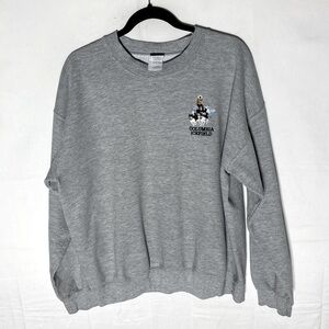 Vintage Gildan Grey Embroidered Columbia Ice Field Crew Neck Sweatshirt L
